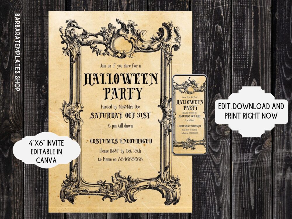 Gothic Halloween party invite