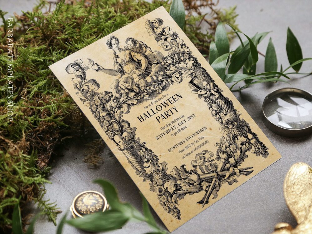 Vintage party editable invitation