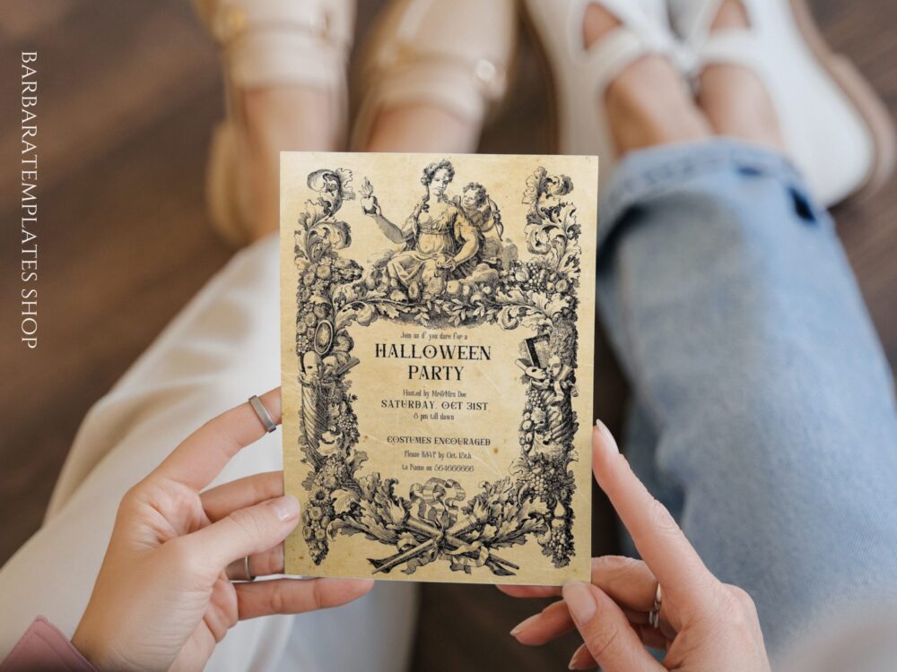 Vintage party editable invitation