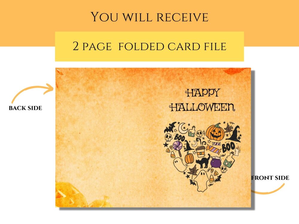 Happy Halloween printable folded card