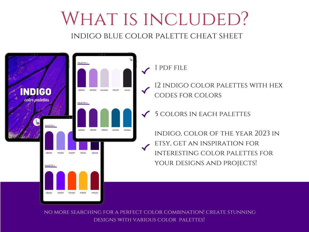 Indigo blue color palettes inspiration