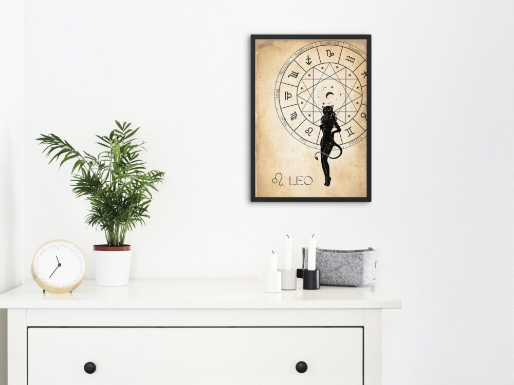 Leo Digital Print, Zodiac Star Signs Printable Wall Art