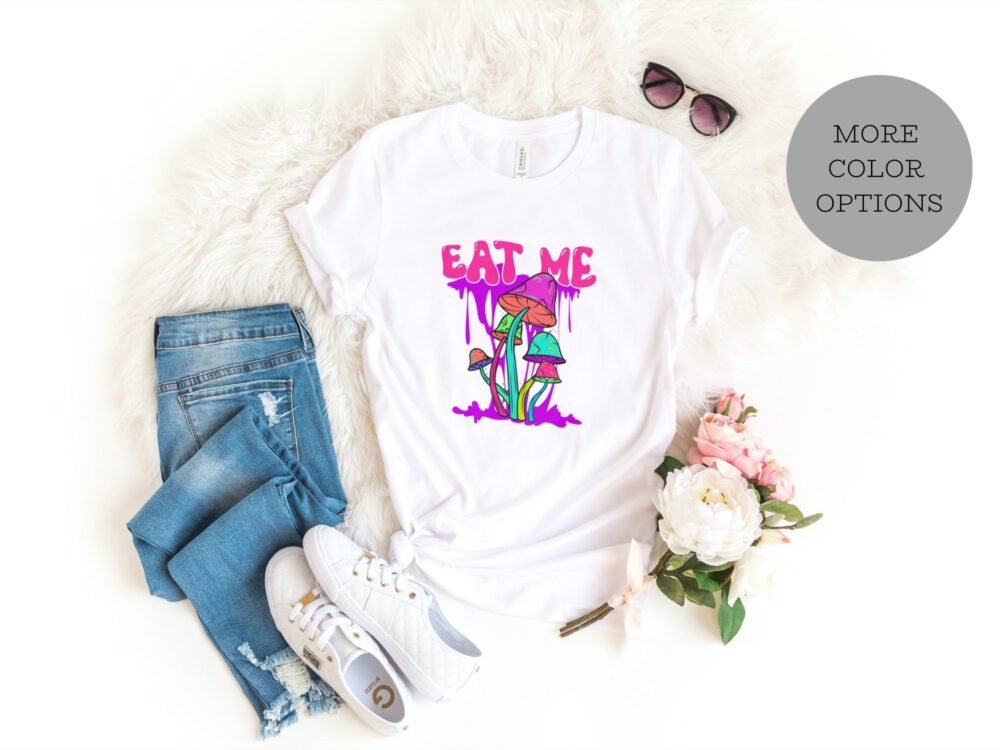 Magic mushrooms graphic shirt, Psychedelic top