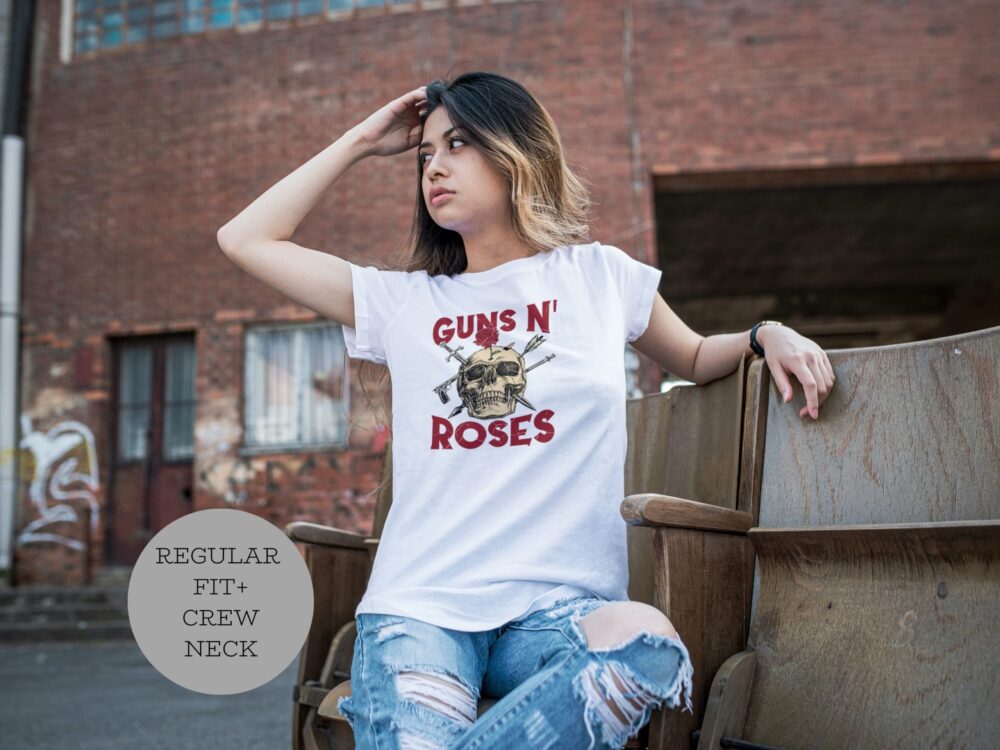 Human skull rock shirt, Guns and Roses tee