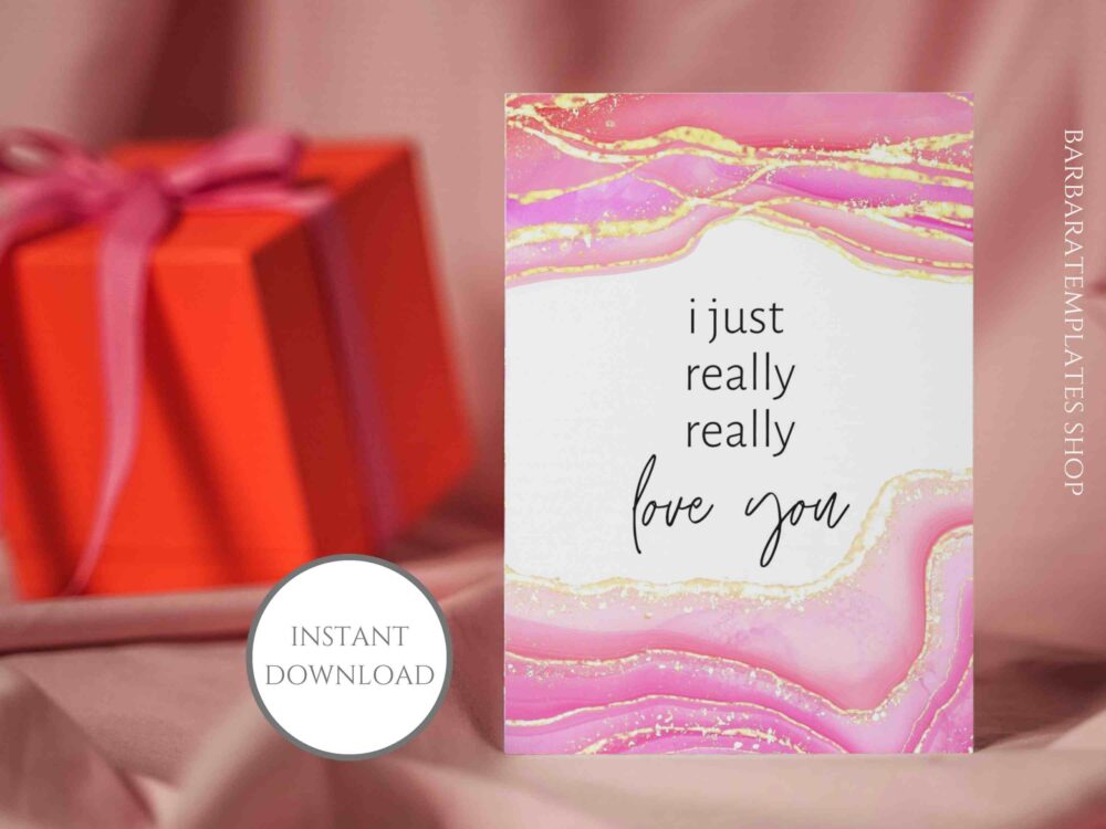 Pink Love Card Digital Download