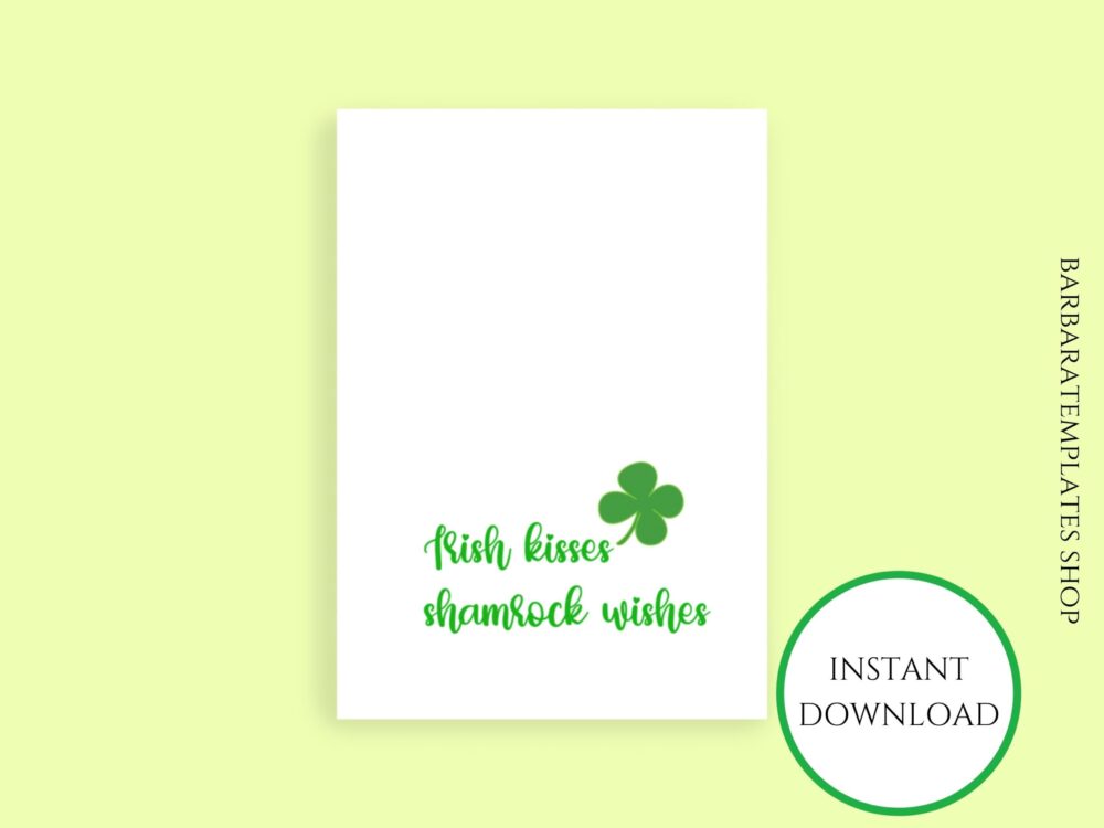 Irish Kisses Shamrock Wishes Folded Card