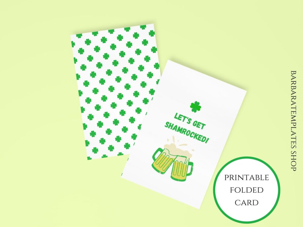 Lets Get Shamrocked St. Patricks Day Printable Card