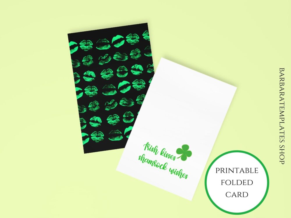 Irish Kisses Shamrock Wishes Folded Card