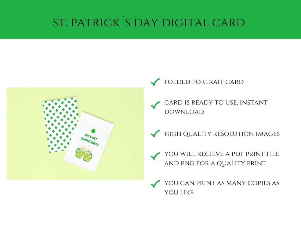 Lets Get Shamrocked St. Patricks Day Printable Card