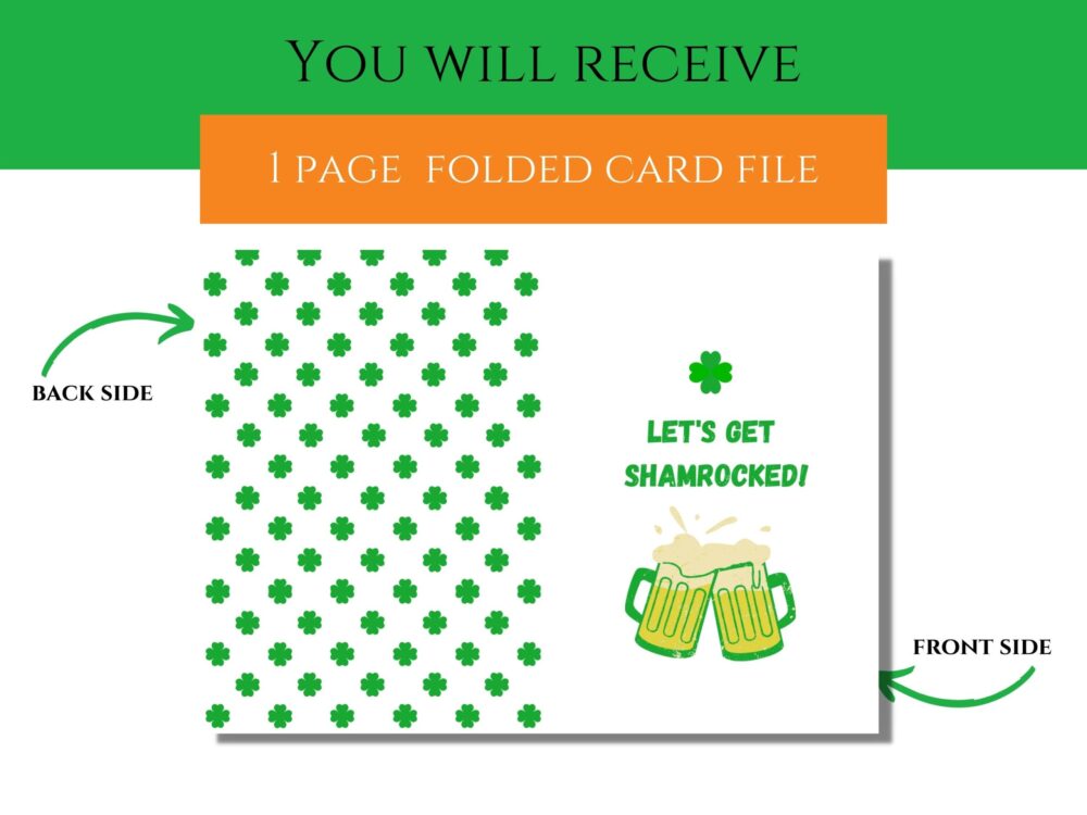 Lets Get Shamrocked St. Patricks Day Printable Card