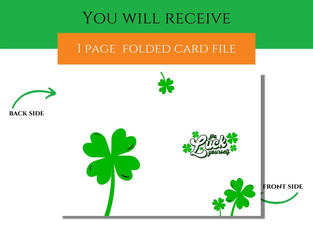 Go Luck Yourself Funny Printable Irish Card