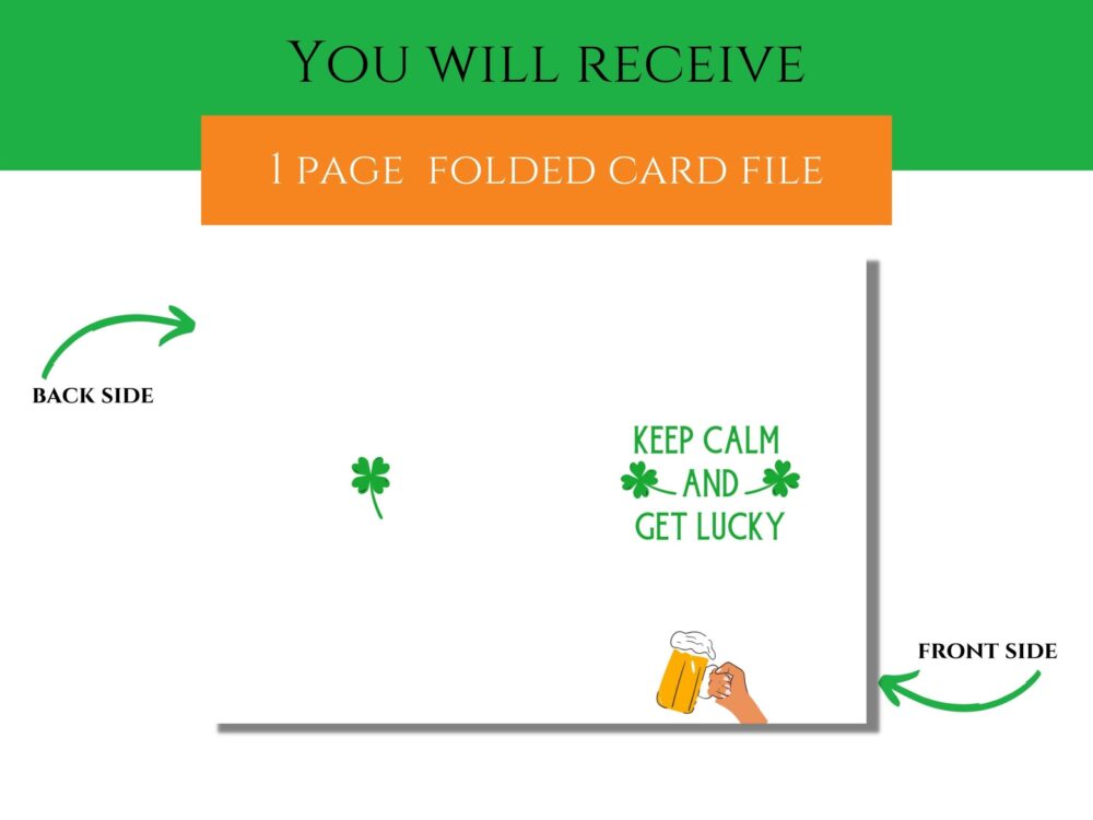 Keep Calm and Get Lucky St. Patricks Day Printable Card