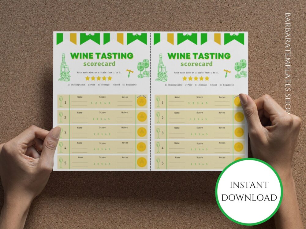 St. Patricks Day Wine Tasting Scorecard