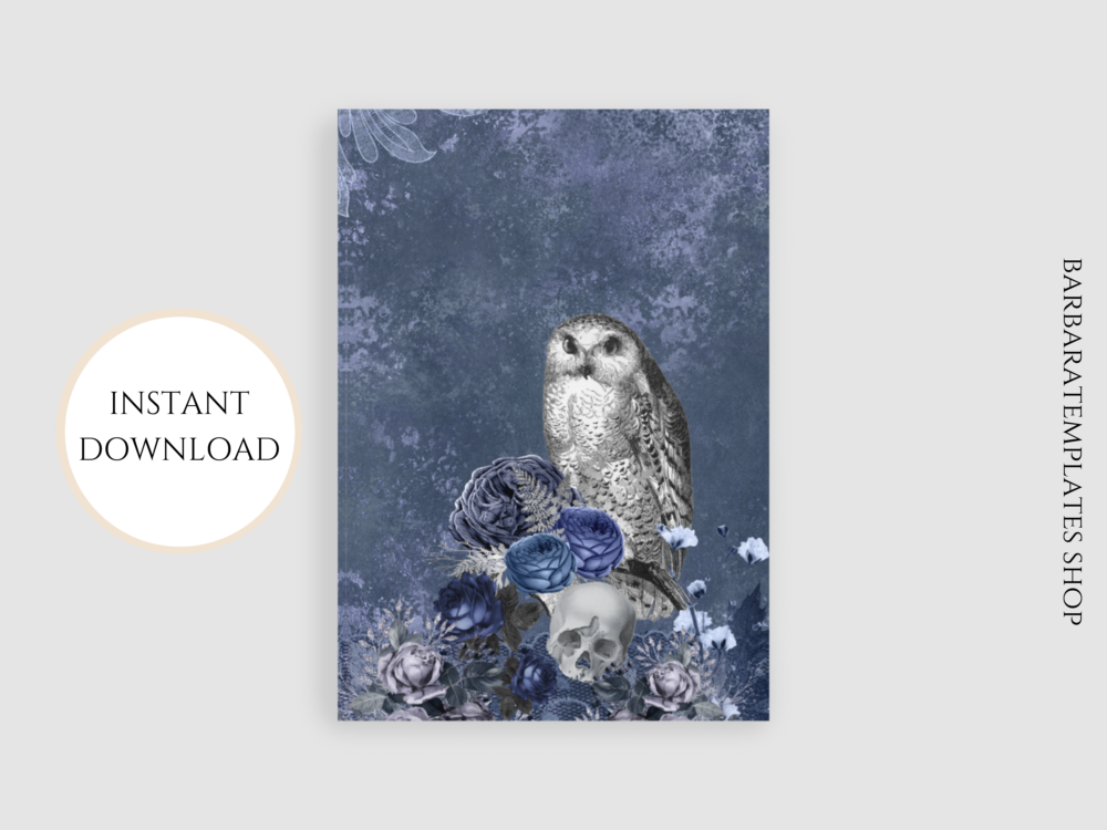 Goth Blue Love Valentine Card with Skull