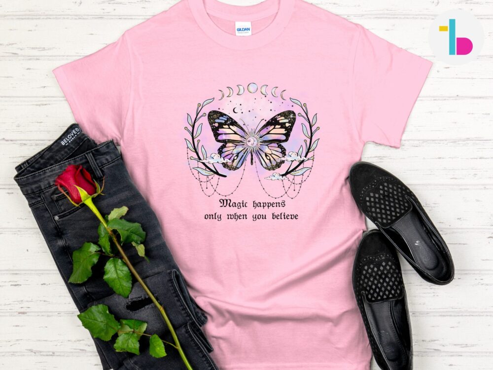 Mystical shirt with butterfly, Witchy shirt