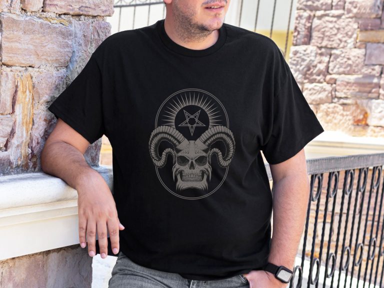 Animal skull shirt, Satanic pentagram t shirt