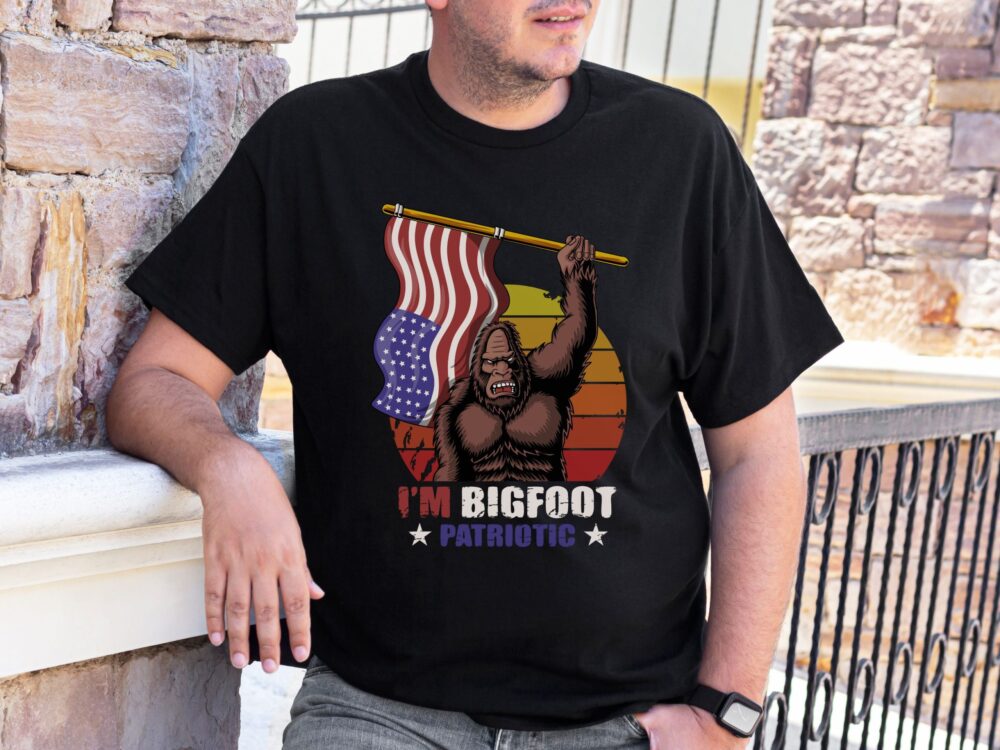 Im bigfoot patriotic USA shirt, 4th of July shirt, American flag shirt