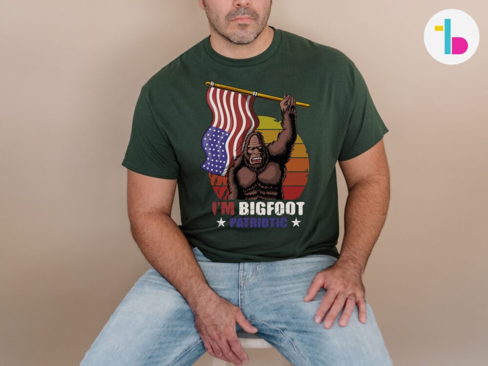 Im bigfoot patriotic USA shirt, 4th of July shirt, American flag shirt