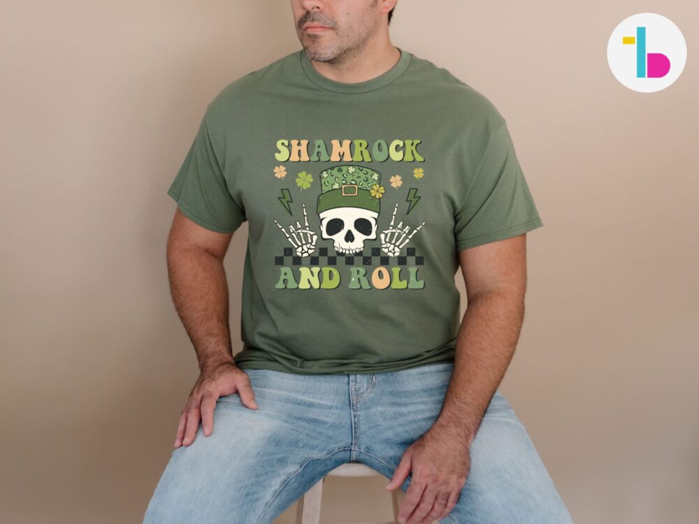 Shamrock and roll shirt, Funny skull Irish shirt