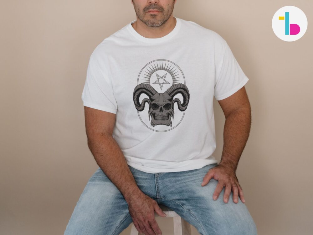 Animal skull shirt, Satanic pentagram t shirt