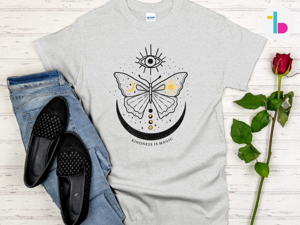 Mystical butterfly shirt, Witchy shirt, Moon shirt