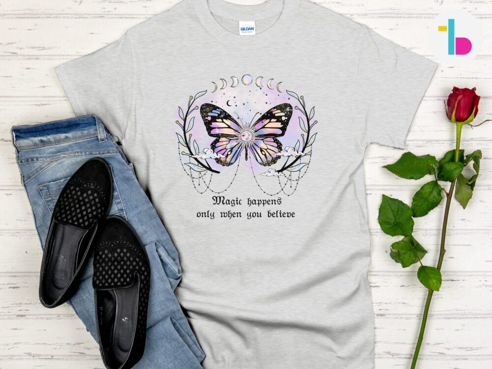 Mystical shirt with butterfly, Witchy shirt