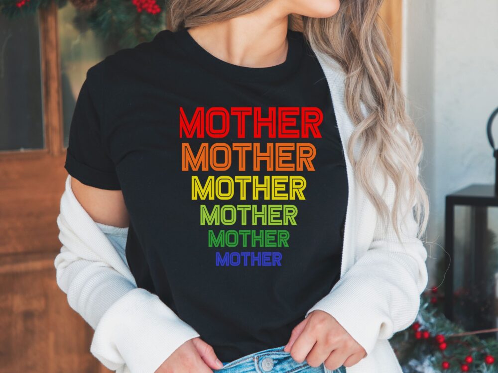 Rainbow mother shirt, Happy Mothers day t-shirt gift