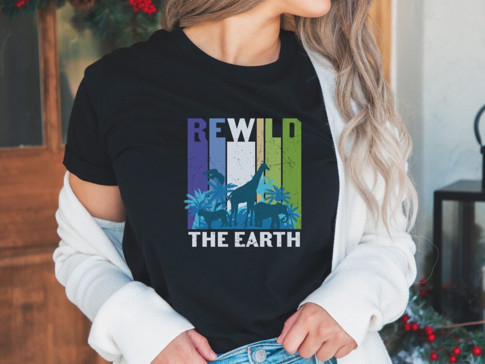 Rewild the Earth shirt, Animal lover shirt, Gift for animal lover, Ecology shirt