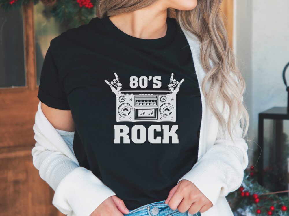 80s rock, Retro Christmas shirt gift, Mens graphic tee