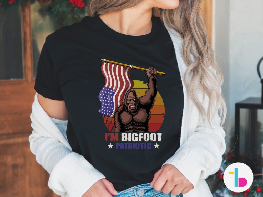 Im bigfoot patriotic USA shirt, 4th of July shirt, American flag shirt