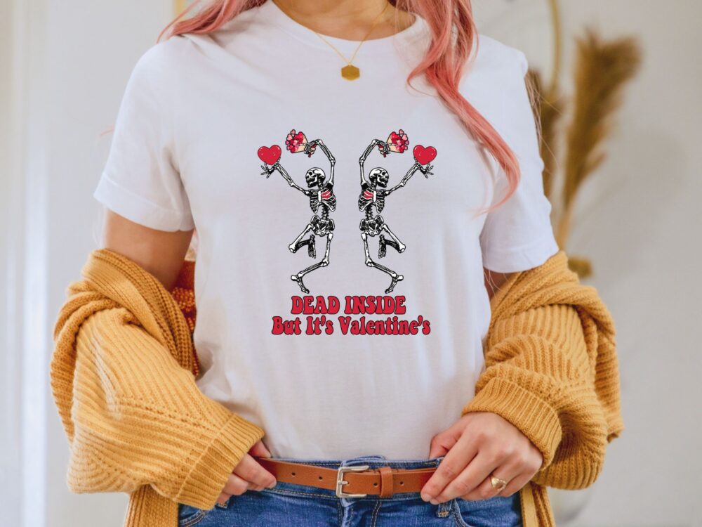 Valentine day shirt, Valentine day gift, Dancing skeleton shirt