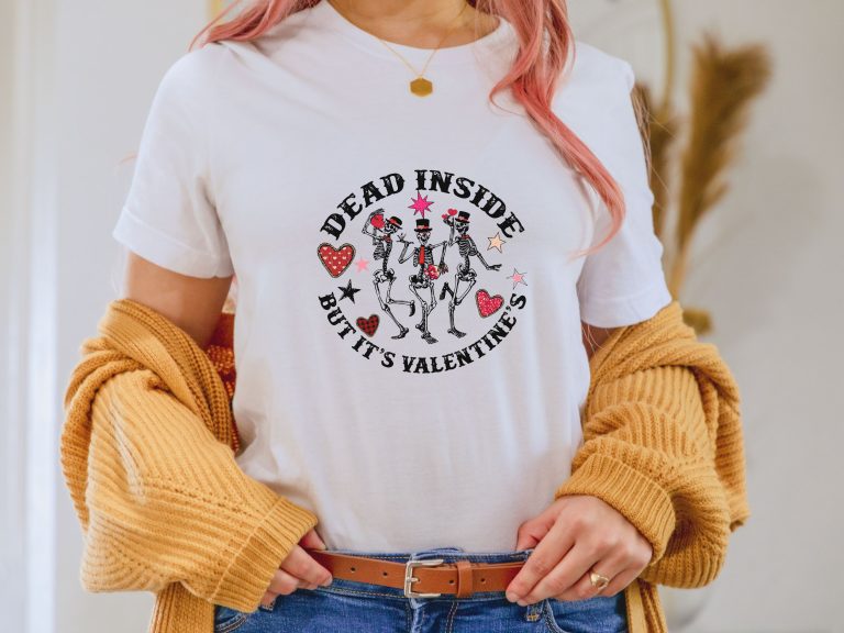 Funny Valentine day dancing skeleton shirt