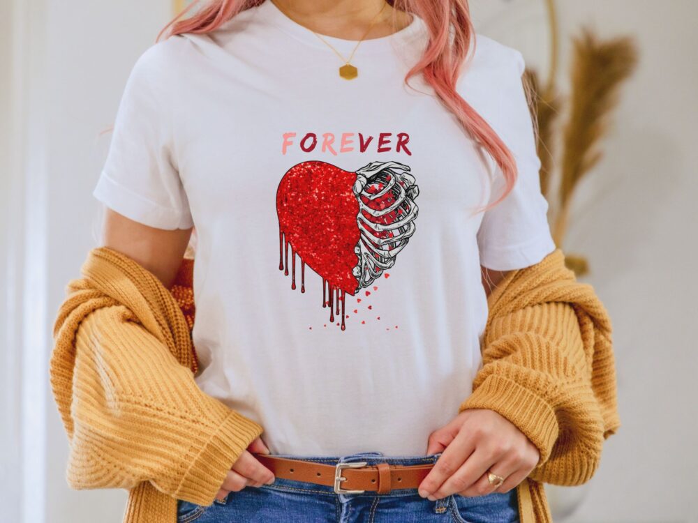 Forever Valentine day shirt, Anatomical heart shirt