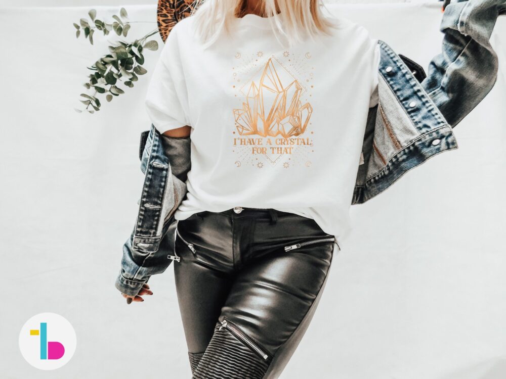 Crystal tshirt, Golden aesthetic womens tee