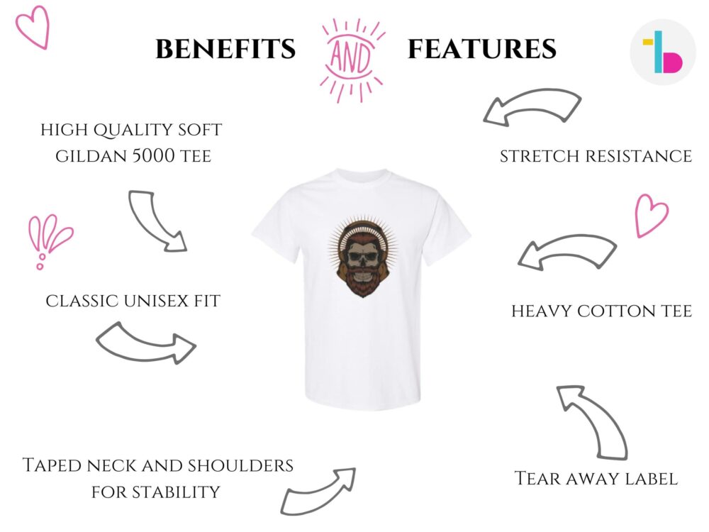 Human skull with beard shirt, Funny mens shirt