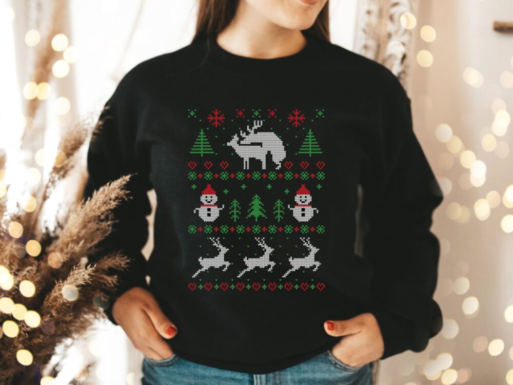 Fornicating deer sweatshirt, Humping deer, Adult ugly Christmas sweater