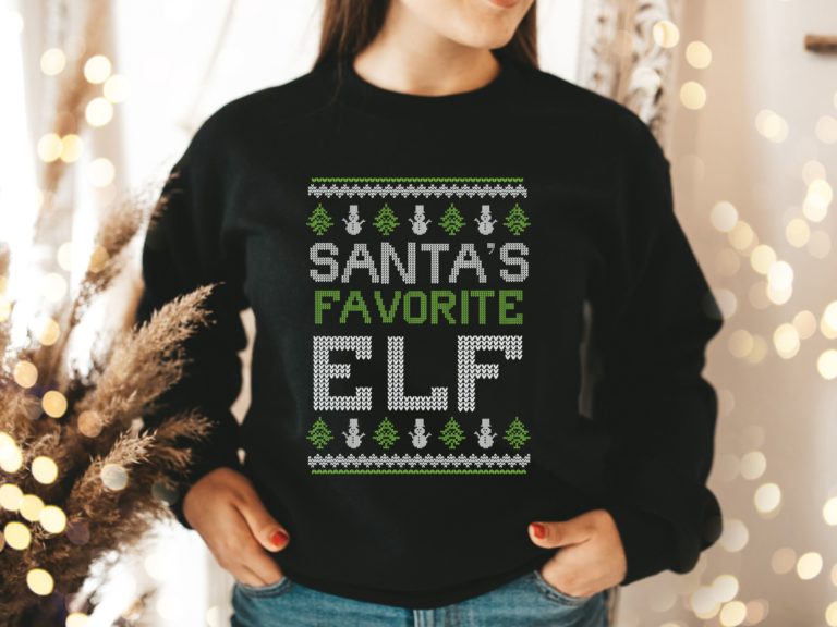 Santa favourite elf Christmas ugly sweater