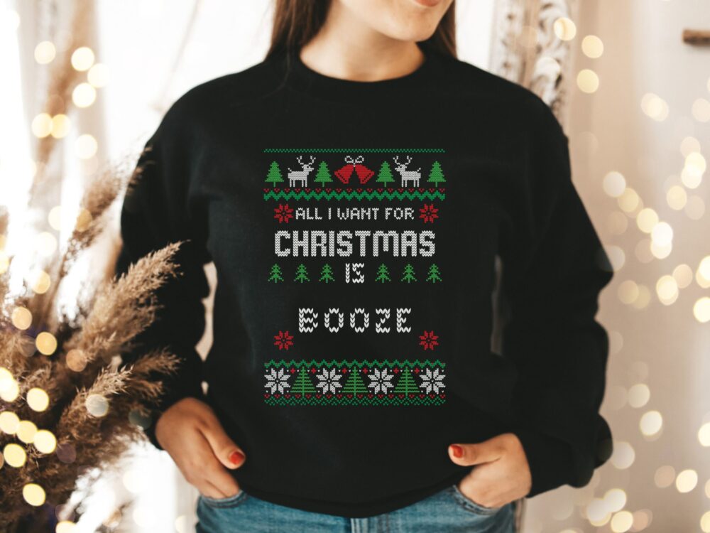 Booze Christmas ugly sweater