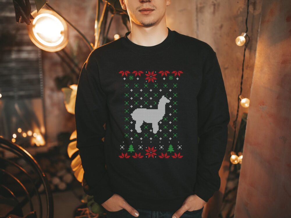 Lama Christmas ugly sweater