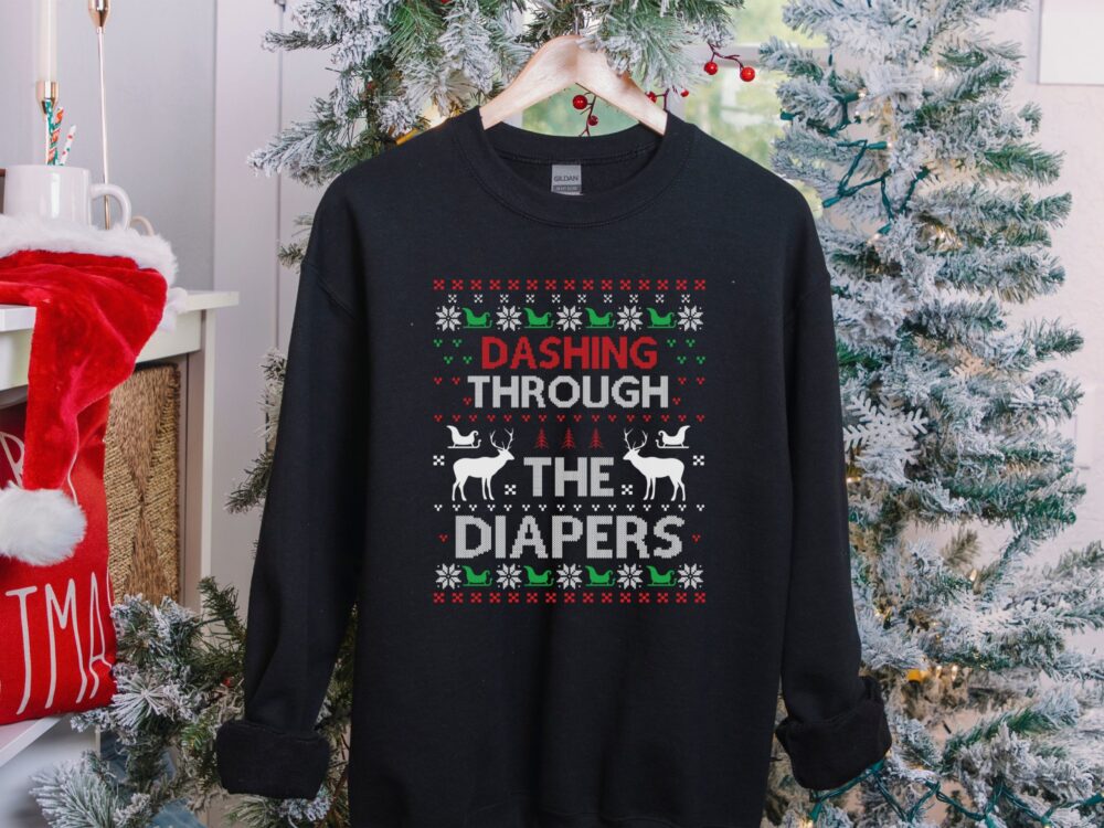 Funny ugly Christmas sweater women, Mom to be ugly sweater