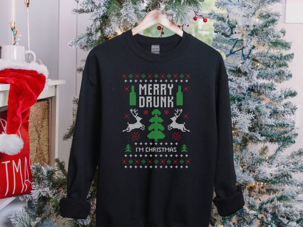 Merry Drunk, Sarcastic Christmas sweatshirt