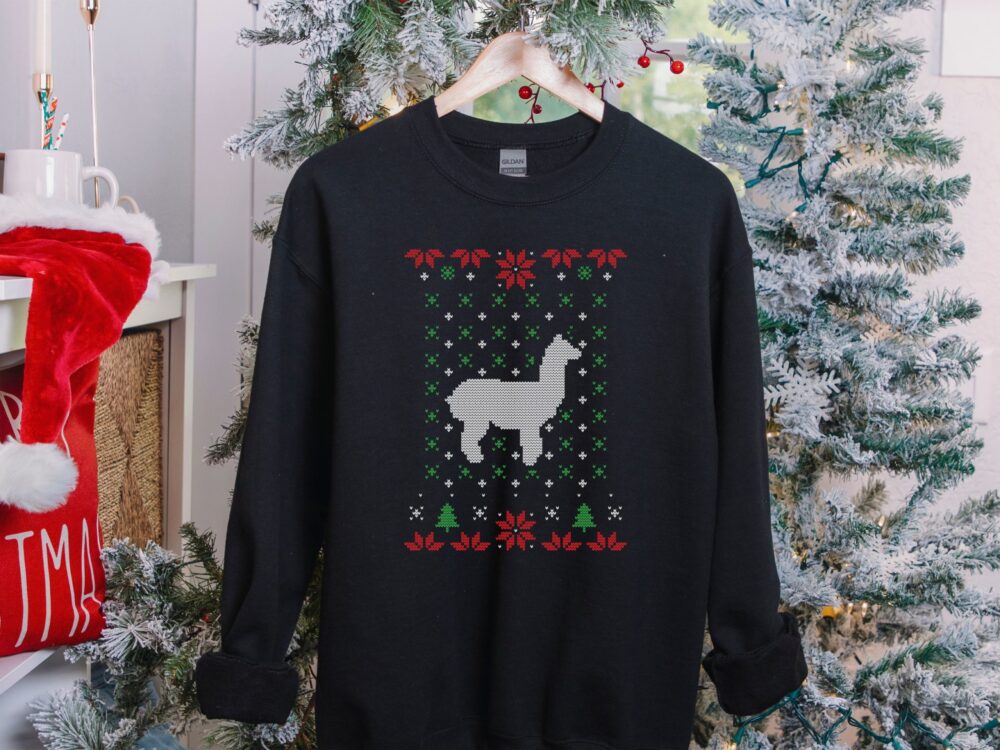 Lama Christmas ugly sweater