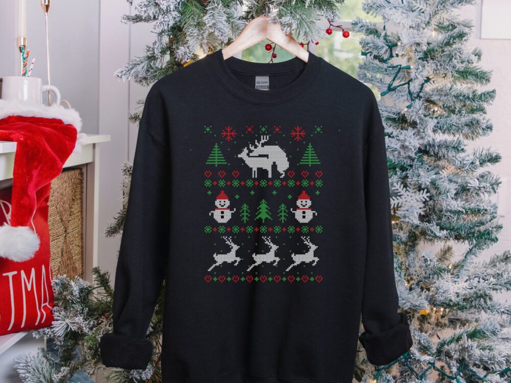 Fornicating deer sweatshirt, Humping deer, Adult ugly Christmas sweater