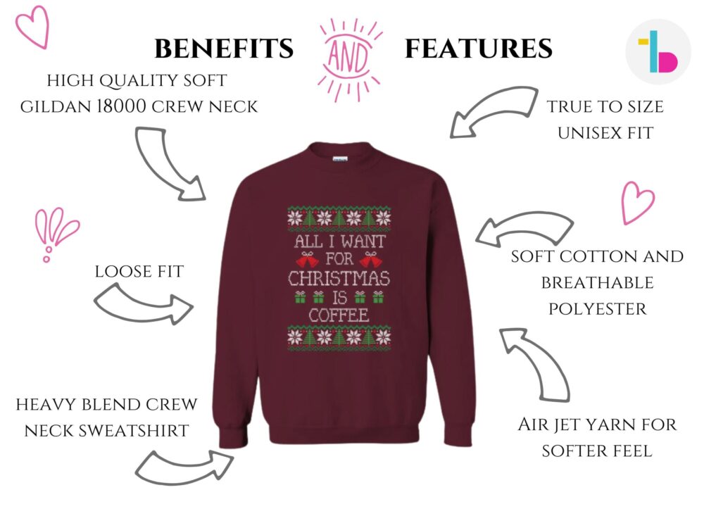 Coffee lover Christmas ugly sweater