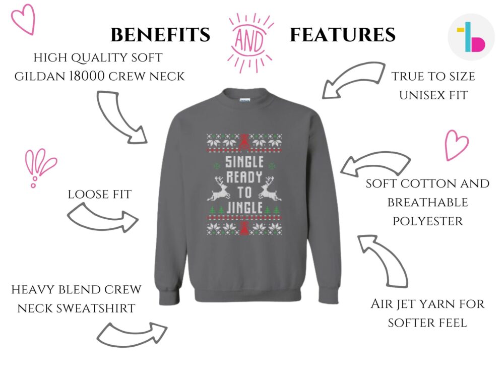 Single ready to jingle, Funny ugly Christmas sweater