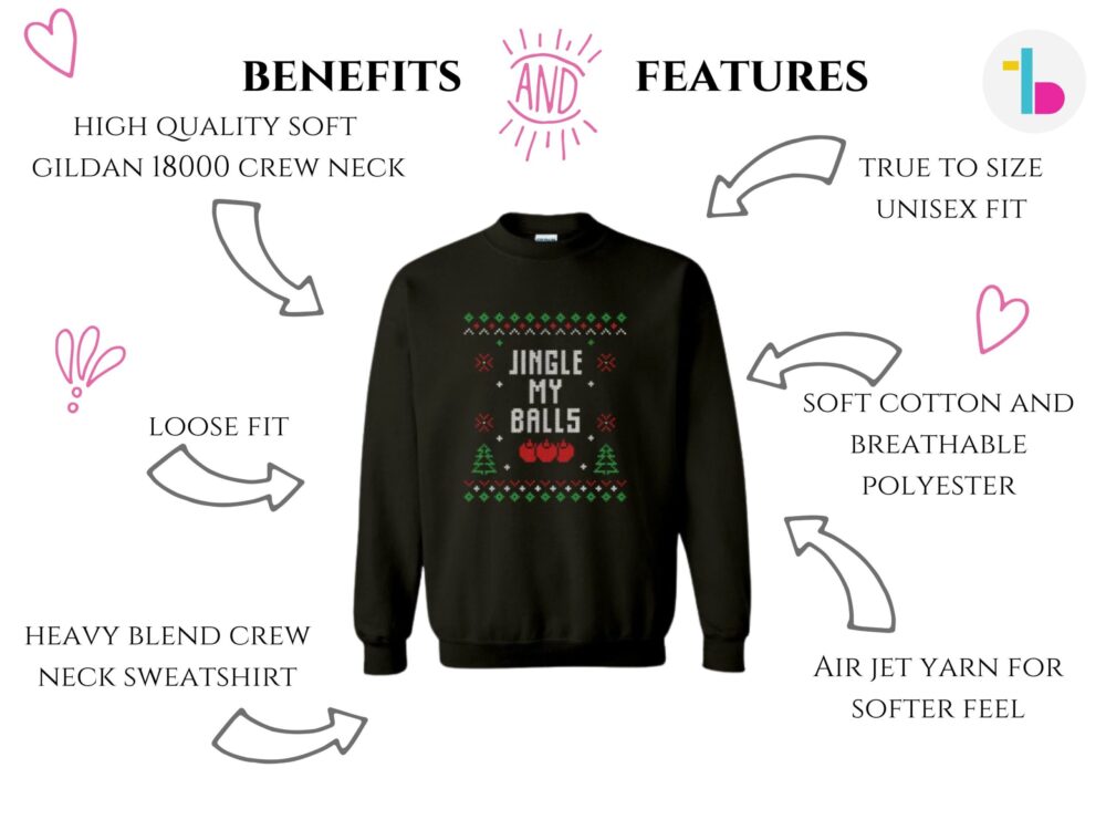 Jingle my balls, Adults funny ugly Christmas sweater