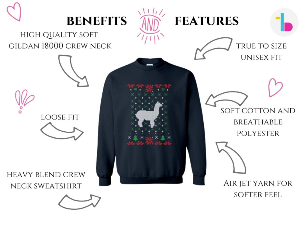 Lama Christmas ugly sweater