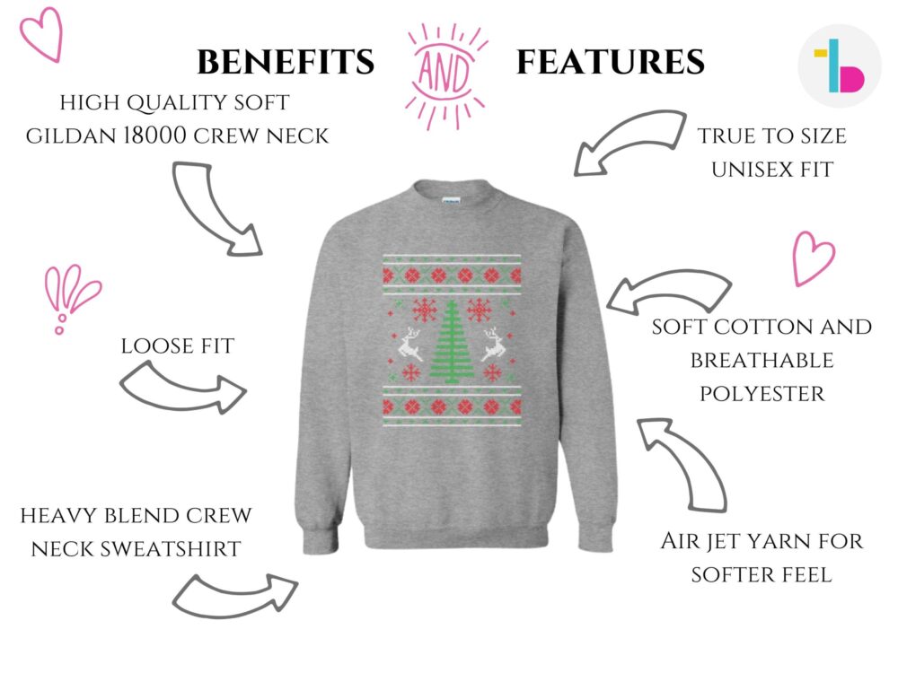 Reindeer Christmas ugly sweater