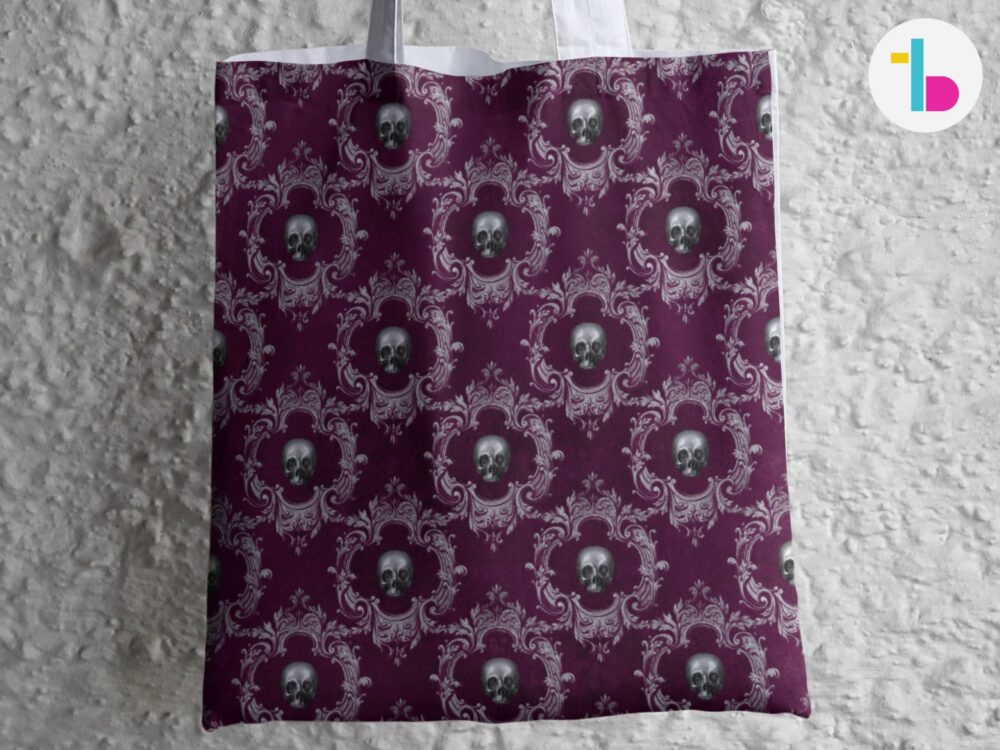 Purple Skull tote bag